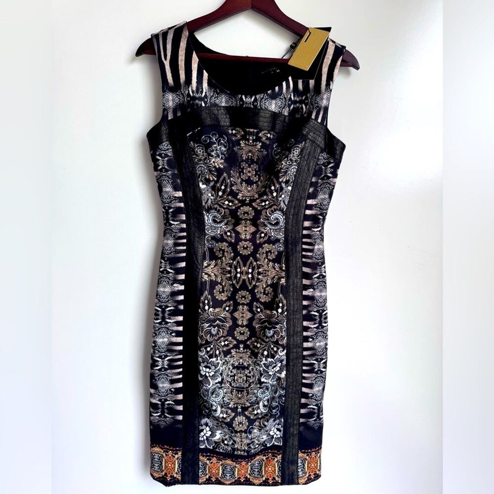 NEW Alberto Makali New York Women Small Dress Pencil‎ Midi Formal Art Wear cap